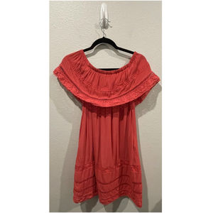 SANCTUARY Red Orange Off Shoulder Mini Dress